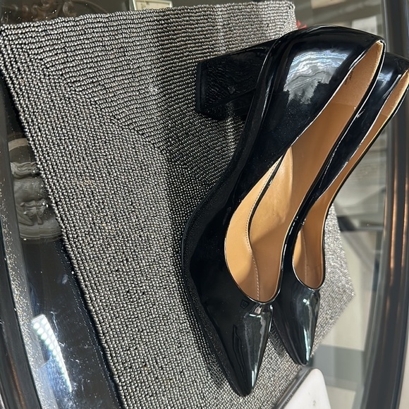 14th & Union Black Patent Leather Pointed Toe Block Heels Women’s Size 10 - Picture 5 of 6
